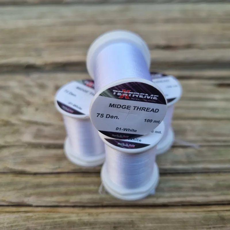 TEXTREME Midge Tying Thread 75dn in 01- White-2